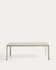 Table Anafi en pierre frittée et aluminium écru 220 x 100 cm
