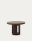 Table ronde extensible Artis en bois massif et placage de chêne avec finition ton noyer FSC 100 % 120 (170) x 80 cm
