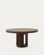 Taula extensible rodona Artis de fusta massissa i xapa de roure amb acabat en to noguera FSC 100% 150 (200) x 80 cm