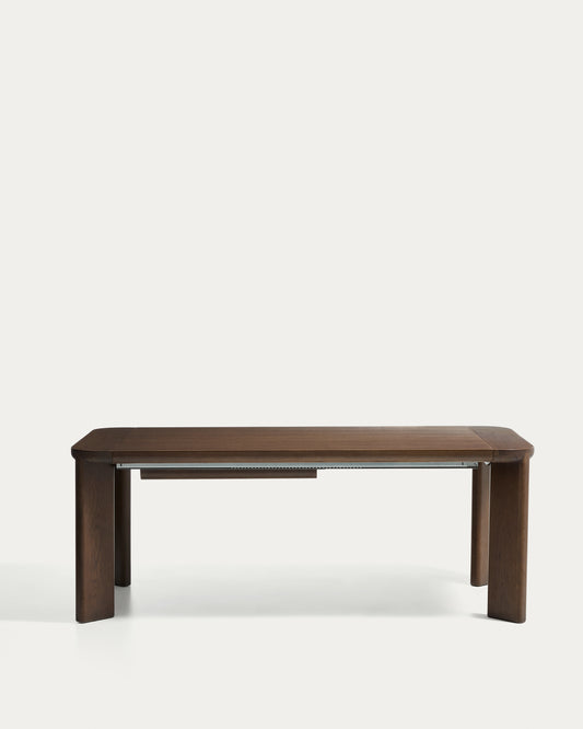 Table extensible Jondal en bois et placage de chêne avec finition ton noyer FSC 100 % 200 (286) x 100 cm