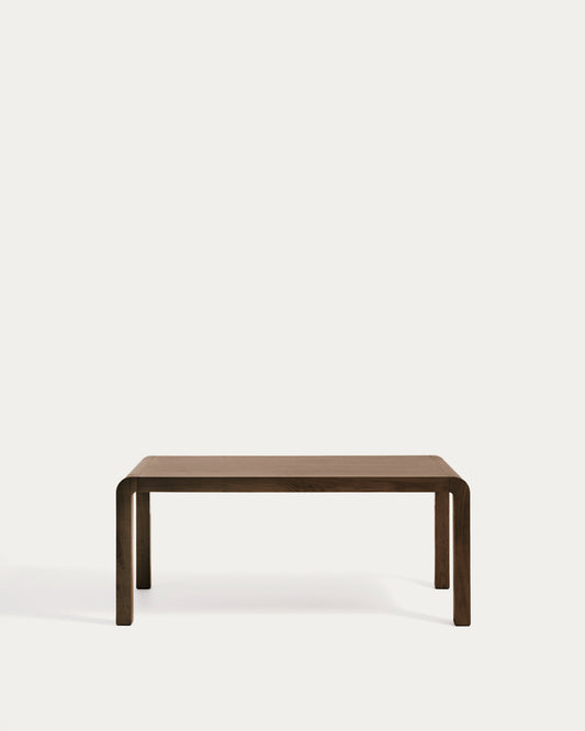 Taula extensible Erisia de fusta massissa de roure amb acabat to noguera fosc 180 (230) x 90 cm FSC 100%