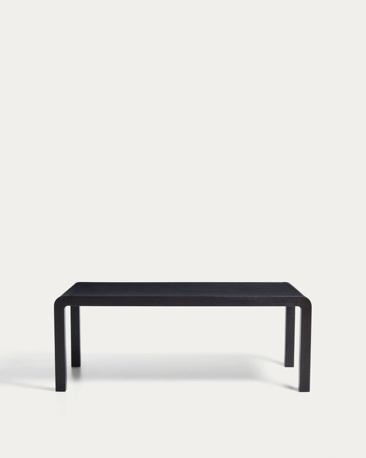 Taula extensible Erisia de fusta massissa de roure amb acabat ebonitzat 200 (280) x 100 cm FSC 100%