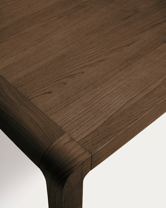 Taula extensible Erisia de fusta massissa de roure amb acabat to noguera fosc 200 (280) x 100 cm FSC 100%
