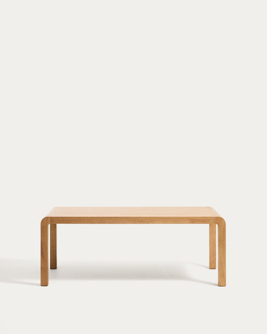 Table extensible Erisia en bois de chêne finition ton naturel 200 (280) x 100 cm FSC 100%