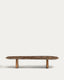 Table basse Pirita en marbre marron et pieds en bois de chêne avec finition ton naturel 147 x 65 cm FSC 100 %
