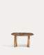 Taula auxiliar Pirita de marbre marró i potes de fusta massissa de roure amb acabat to natural 71 x 70 cm FSC 100%