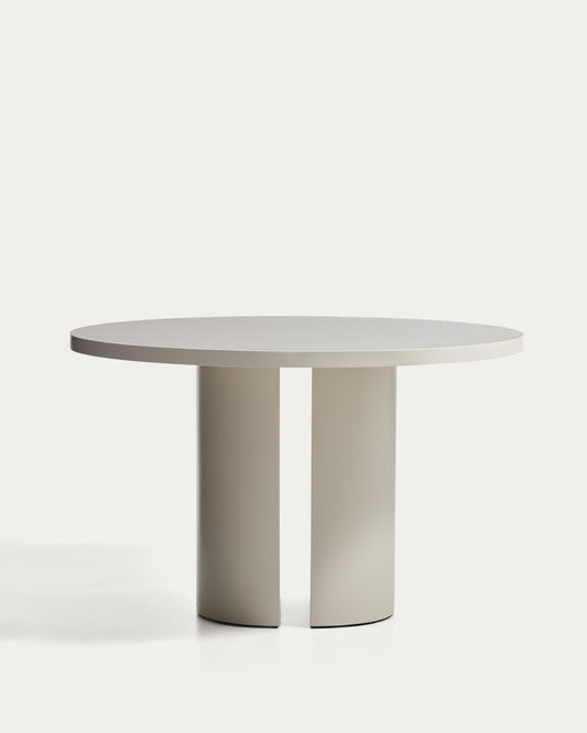 Table ronde Nealy en DM laqué écrue Ø 120 cm