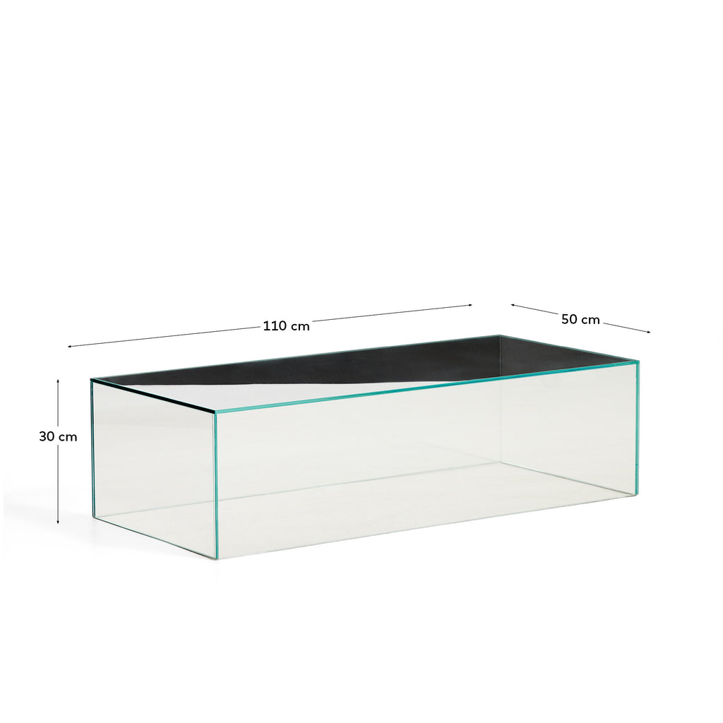 Taula de centre Orlia de vidre temperat transparent 110 x 50 cm