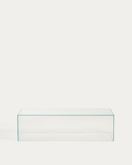Table basse Orlia en verre trempé transparent 110 x 50 cm