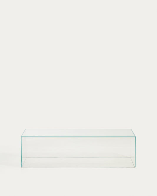 Taula de centre Orlia de vidre trempat transparent 110 x 50 cm