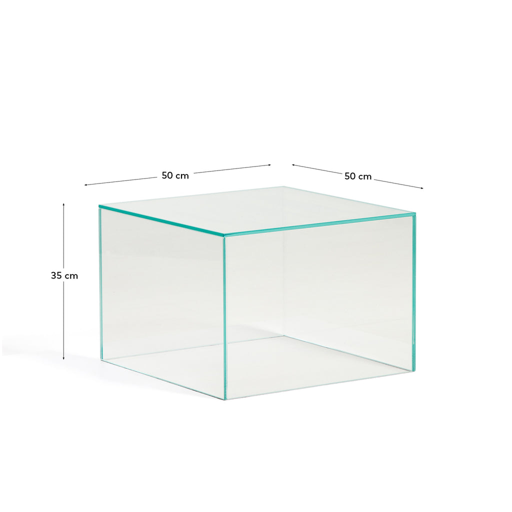 Taula auxiliar Orlia de vidre temperat transparent 50 x 50 cm