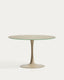 Table ronde Vedira en verre et acier taupe Ø 120 cm