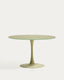 Table ronde Vedira en verre et acier vert Ø 120 cm