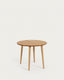 Mesa extensible redonda Oqui MDF en chapa de roble y patas de madera maciza 90 (170) x 90 cm 