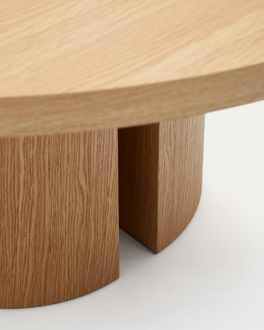 Mesa redonda Nealy de chapa de roble con acabado natural Ø 150 cm