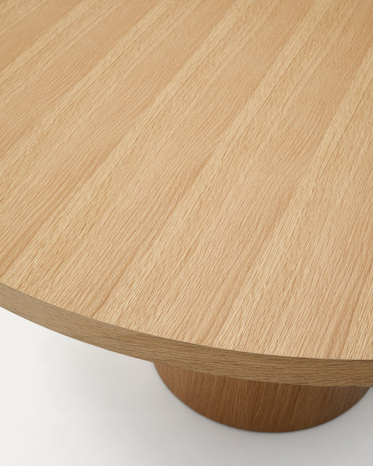 Mesa redonda Nealy de chapa de roble con acabado natural Ø 150 cm