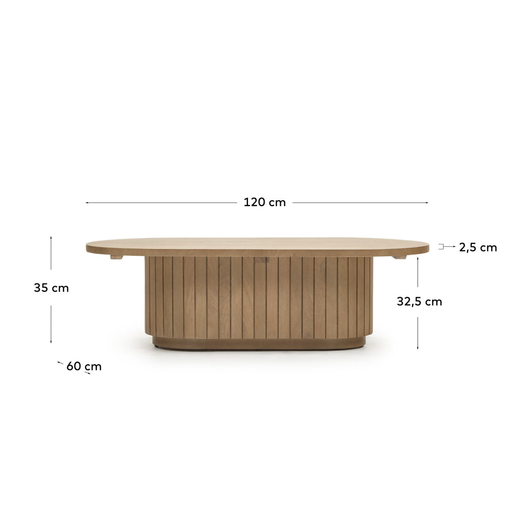 Mesa de centro Licia de madera maciza de mango 120 x 60 cm
