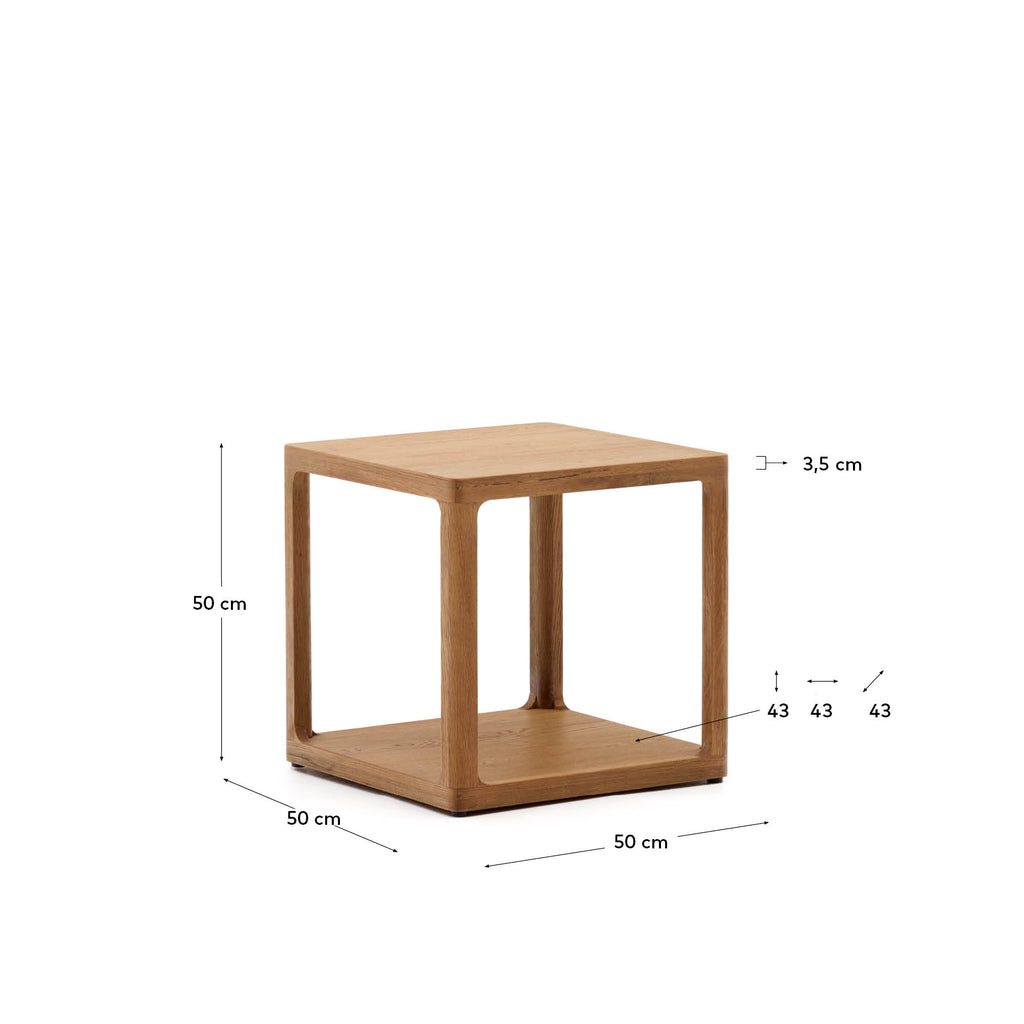 Table auxiliaire Maymai en bois de chêne 50 x 50 cm