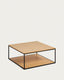 Mesa de centro Yoana de chapa de roble y estructura de metal pintado negro 80 x 80 cm