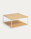 Mesa de centro Yoana de chapa de roble y estructura de metal blanco 80 x 80 cm