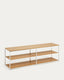 Moble TV Yoana de xapa de roure i estructura de metall blanc 160 x 40 cm