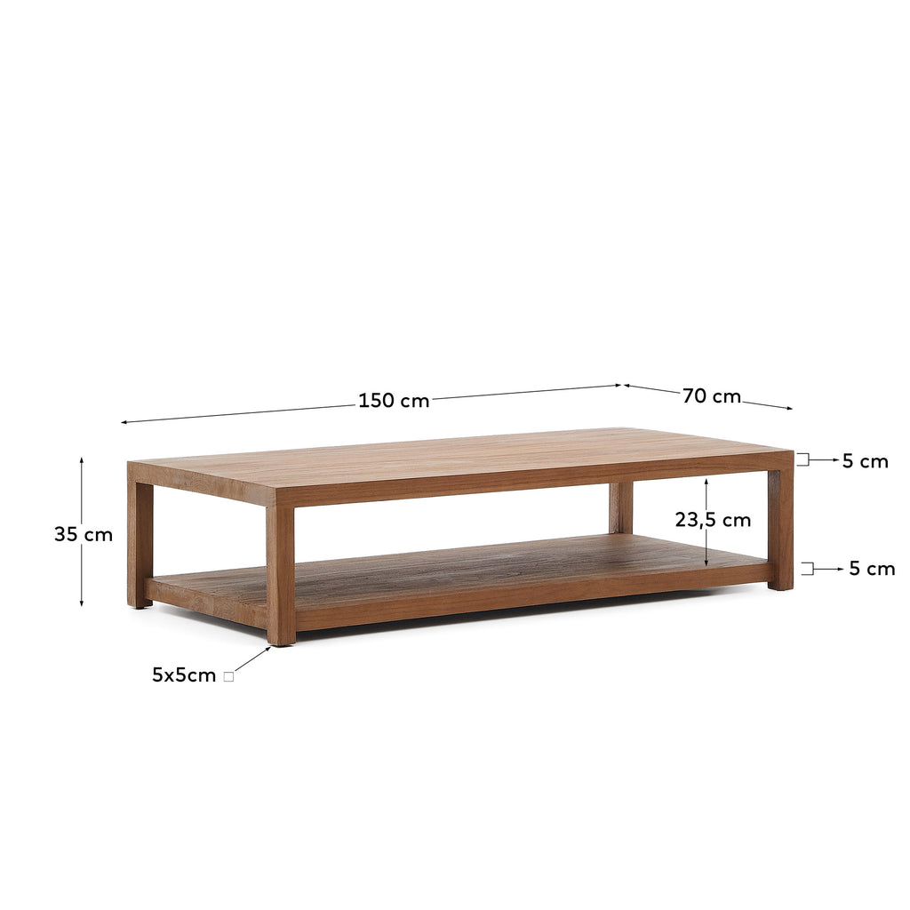Mesa de centro Sashi de madera maciza de teca 150 x 70 cm