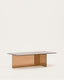 Mesa de centro Zaren de vidrio templado marrón 120 x 60 cm