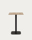 Taula alta Dina melamina acabat natural amb peu de metall acabat pintat negre 60x60x96 cm