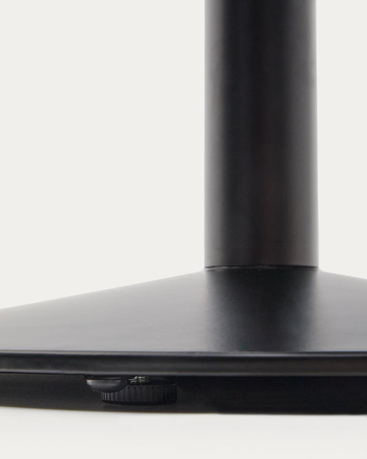 Mesa de exterior Esilda negro con pie de metal con acabado pintado negro 90 x 90 x 70 cm