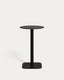 Mesa redonda alta de exterior Dina negro con pie de metal acabado pintado negro Ø 60x96 cm