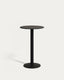 Mesa alta redonda Esilda negro con pie de metal acabado pintado negro Ø 60 x 96 cm