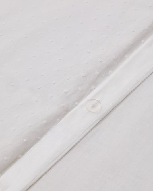 Conjunt Atenie fundes nòrdica i de coixí 100% cotó percal blanc detall plumeti llit 90 cm