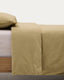 Set Sifinia fundas nórdica y de almohada 100% algodón percal flecos verde cama 90 cm 