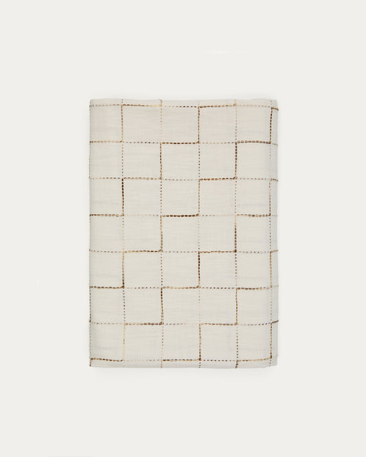 Nappe Ersen blanche, 100 % coton, 170 x 250 cm