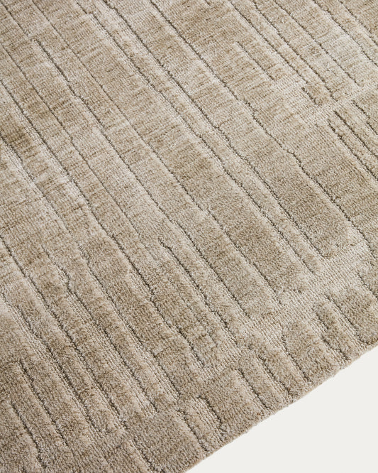 Alfombra Eriana de mezcla de algodón verde 200 x 300 cm