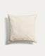 Housse de coussin Luadia en coton avec détail plissé écru 50 x 50 cm