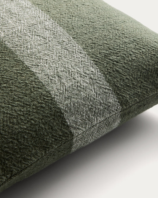 Funda de coixí Nurei de cotó i lli verd 50 x 50 cm