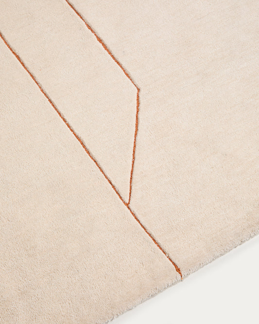 Catifa Delide de fibres sintètiques cru amb detall gràfic taronja 200 x 300 cm