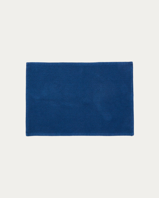 Tapis de bain Erona 100 % coton recyclé bleu 50 x 70 cm