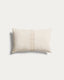 Housse de coussin Luadia en coton avec détail plissé écru 30 x 50 cm