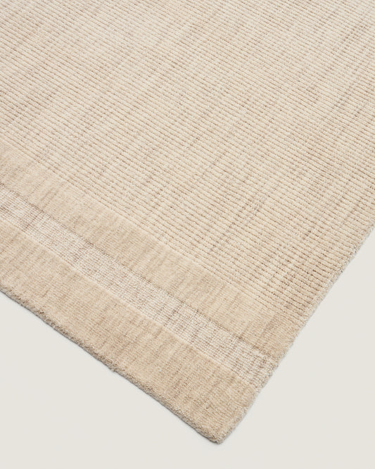 Alfombra Dalena de lana jacquard raya beige 300 x 200 cm