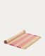 Chemin de table Davia 100 % coton à rayures rouges et à franges 50 x 150 cm