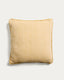 Housse de coussin Filor en coton avec tressage jaune 50 x 50 cm