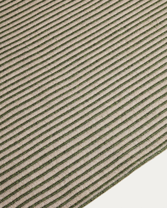 Alfombra Ardelia de fibras sintéticas verde y beige 160 x 230 cm