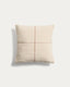Housse de coussin Atima 100 % PET jacquard beige 45 x 45 cm