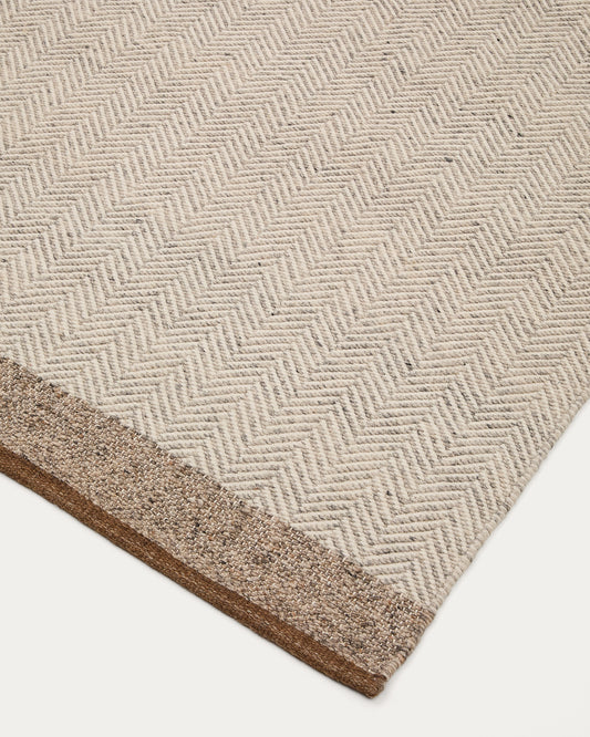 Catifa Nifelia jacquard de llana beix 200 x 300 cm
