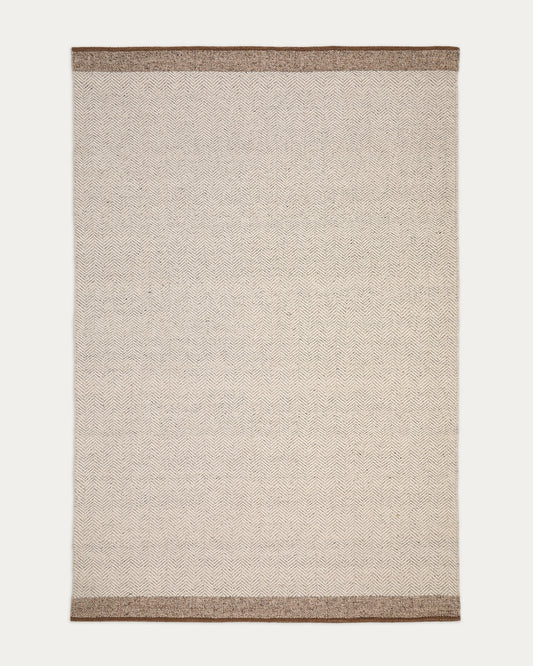 Catifa Nifelia jacquard de llana beix 200 x 300 cm