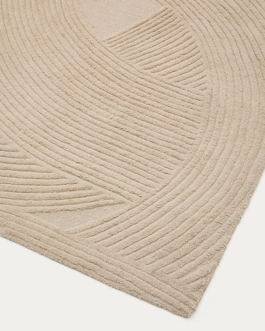 Tapis Domm en laine beige 200 x 300 cm