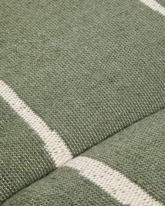 Coixí per a gandula Daila amb gràfic Ikat 100% PET verd 50 x 175 cm