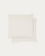 Ensemble Simmel de 2 taies d’oreiller en mélange de lin couleur écrue 65 x 65 cm